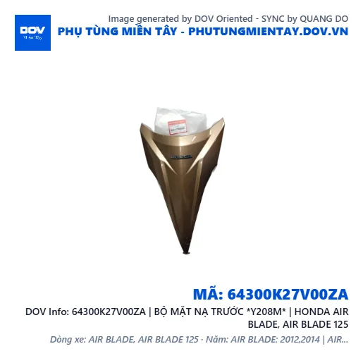 64300K27V00ZA | BỘ MẶT NẠ TRƯỚC *Y208M* | HONDA AIR BLADE, AIR BLADE 125 — 64300K27V00ZA