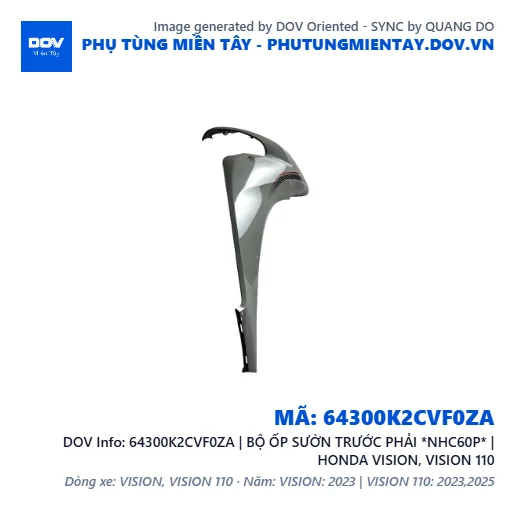 64300K2CVF0ZA | BỘ ỐP SƯỜN TRƯỚC PHẢI *NHC60P* | HONDA VISION, VISION 110 — 64300K2CVF0ZA