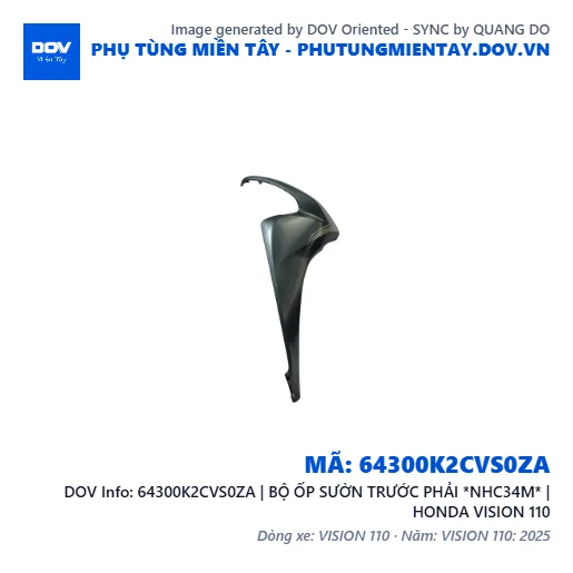 64300K2CVS0ZA | BỘ ỐP SƯỜN TRƯỚC PHẢI *NHC34M* | HONDA VISION 110 — 64300K2CVS0ZA