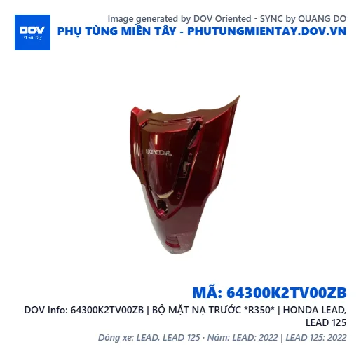 64300K2TV00ZB | BỘ MẶT NẠ TRƯỚC *R350* | HONDA LEAD, LEAD 125 — 64300K2TV00ZB