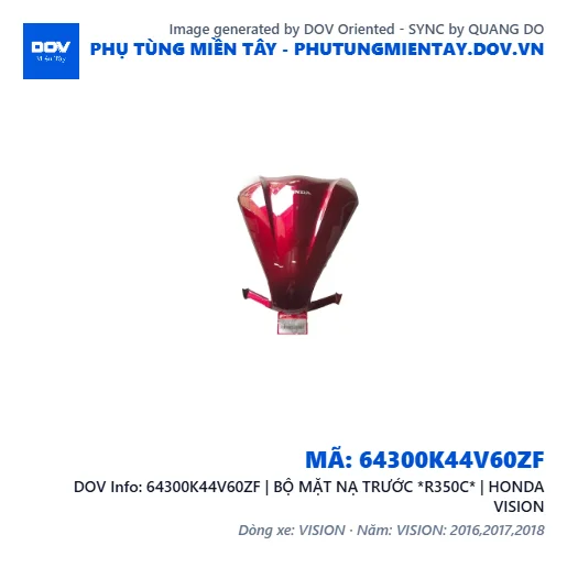 64300K44V60ZF | BỘ MẶT NẠ TRƯỚC *R350C* | HONDA VISION — 64300K44V60ZF