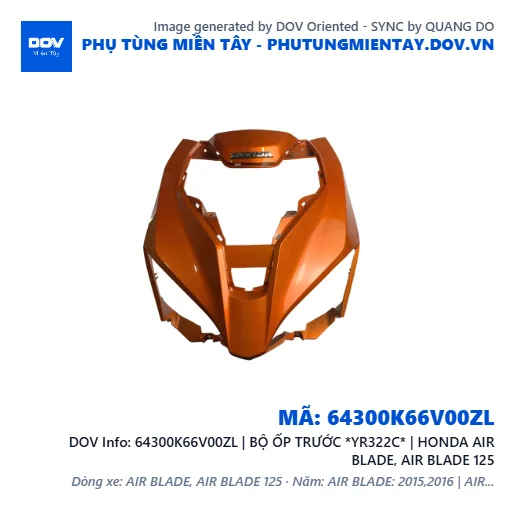 64300K66V00ZL | BỘ ỐP TRƯỚC *YR322C* | HONDA AIR BLADE, AIR BLADE 125 — 64300K66V00ZL