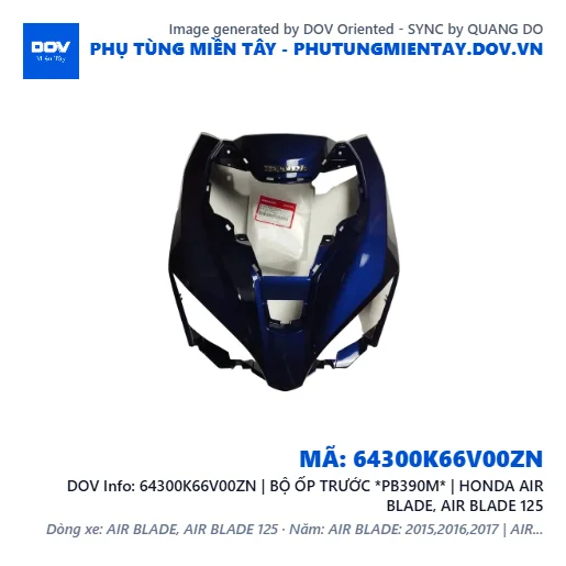 64300K66V00ZN | BỘ ỐP TRƯỚC *PB390M* | HONDA AIR BLADE, AIR BLADE 125 — 64300K66V00ZN