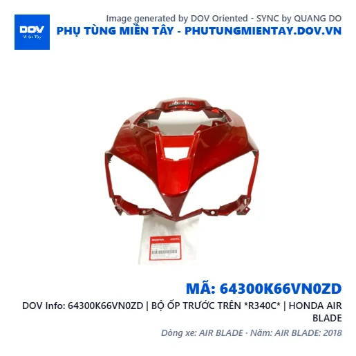 64300K66VN0ZD | BỘ ỐP TRƯỚC TRÊN *R340C* | HONDA AIR BLADE — 64300K66VN0ZD
