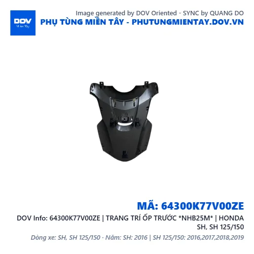 64300K77V00ZE | TRANG TRÍ ỐP TRƯỚC *NHB25M* | HONDA SH, SH 125/150 — 64300K77V00ZE