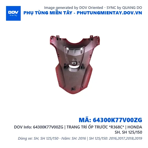 64300K77V00ZG | TRANG TRÍ ỐP TRƯỚC *R368C* | HONDA SH, SH 125/150 — 64300K77V00ZG