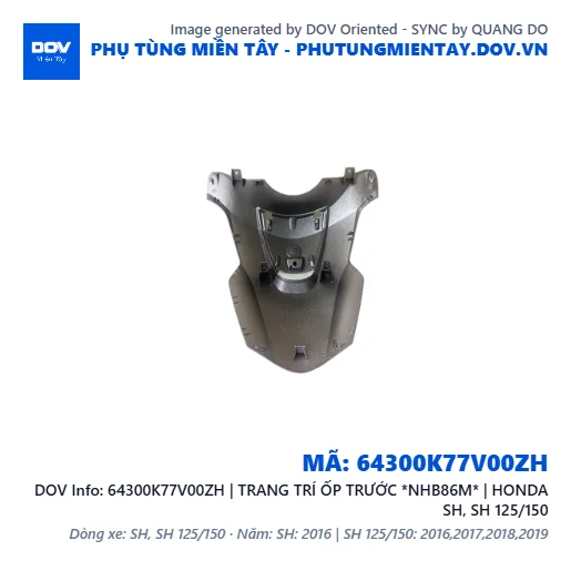 64300K77V00ZH | TRANG TRÍ ỐP TRƯỚC *NHB86M* | HONDA SH, SH 125/150 — 64300K77V00ZH