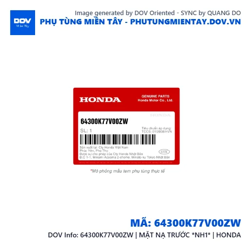 64300K77V00ZW | MẶT NẠ TRƯỚC *NH1* | HONDA  — 64300K77V00ZW