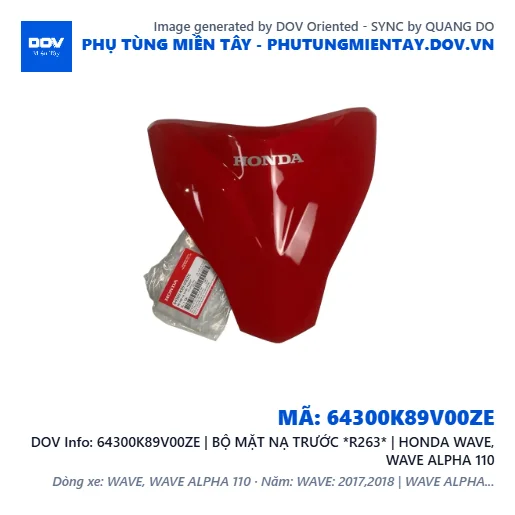 64300K89V00ZE | BỘ MẶT NẠ TRƯỚC *R263* | HONDA WAVE, WAVE ALPHA 110 — 64300K89V00ZE
