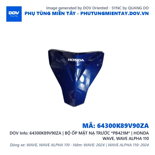 64300K89V90ZA | BỘ ỐP MẶT NẠ TRƯỚC *PB421M* | HONDA WAVE, WAVE ALPHA 110 — 64300K89V90ZA
