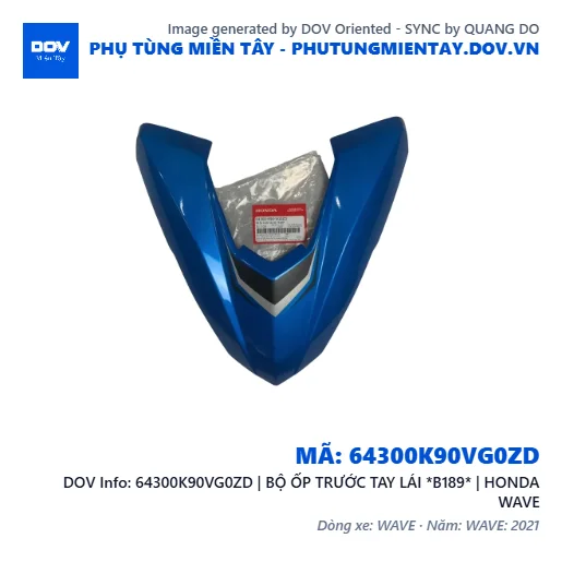64300K90VG0ZD | BỘ ỐP TRƯỚC TAY LÁI *B189* | HONDA WAVE — 64300K90VG0ZD