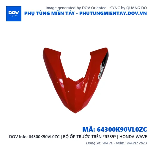 64300K90VL0ZC | BỘ ỐP TRƯỚC TRÊN *R389* | HONDA WAVE — 64300K90VL0ZC