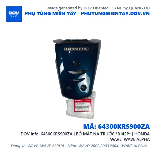 64300KRS900ZA | BỘ MẶT NẠ TRƯỚC *B142P* | HONDA WAVE, WAVE ALPHA — 64300KRS900ZA