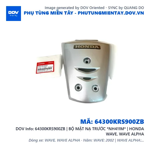 64300KRS900ZB | BỘ MẶT NẠ TRƯỚC *NH411M* | HONDA WAVE, WAVE ALPHA — 64300KRS900ZB