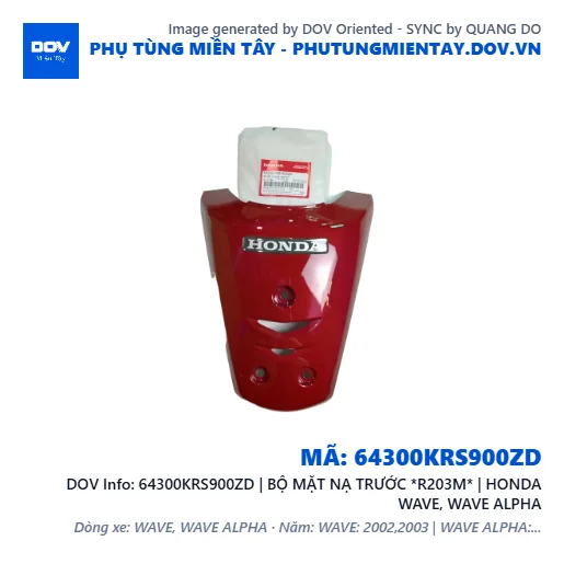64300KRS900ZD | BỘ MẶT NẠ TRƯỚC *R203M* | HONDA WAVE, WAVE ALPHA — 64300KRS900ZD