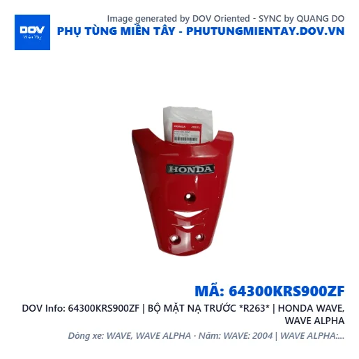 64300KRS900ZF | BỘ MẶT NẠ TRƯỚC *R263* | HONDA WAVE, WAVE ALPHA — 64300KRS900ZF