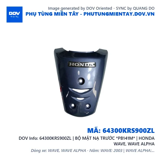 64300KRS900ZL | BỘ MẶT NẠ TRƯỚC *PB141M* | HONDA WAVE, WAVE ALPHA — 64300KRS900ZL