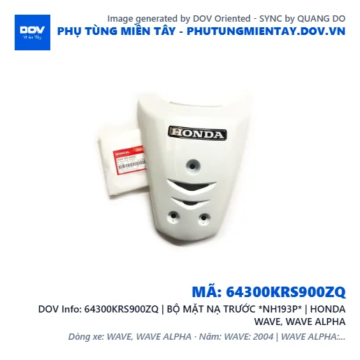 64300KRS900ZQ | BỘ MẶT NẠ TRƯỚC *NH193P* | HONDA WAVE, WAVE ALPHA — 64300KRS900ZQ