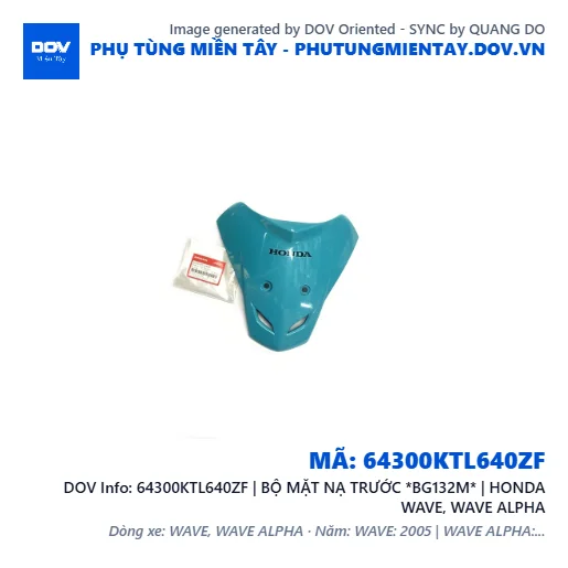 64300KTL640ZF | BỘ MẶT NẠ TRƯỚC *BG132M* | HONDA WAVE, WAVE ALPHA — 64300KTL640ZF