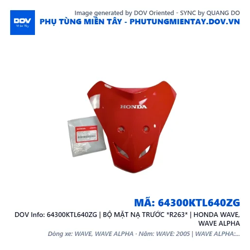 64300KTL640ZG | BỘ MẶT NẠ TRƯỚC *R263* | HONDA WAVE, WAVE ALPHA — 64300KTL640ZG