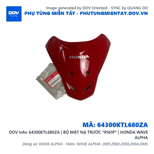 64300KTL680ZA | BỘ MẶT NẠ TRƯỚC *R161P* | HONDA WAVE ALPHA — 64300KTL680ZA