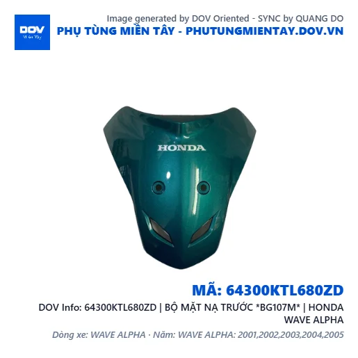 64300KTL680ZD | BỘ MẶT NẠ TRƯỚC *BG107M* | HONDA WAVE ALPHA — 64300KTL680ZD