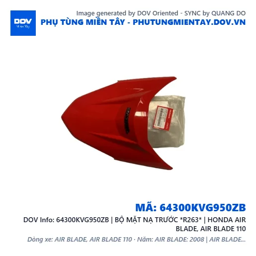 64300KVG950ZB | BỘ MẶT NẠ TRƯỚC *R263* | HONDA AIR BLADE, AIR BLADE 110 — 64300KVG950ZB
