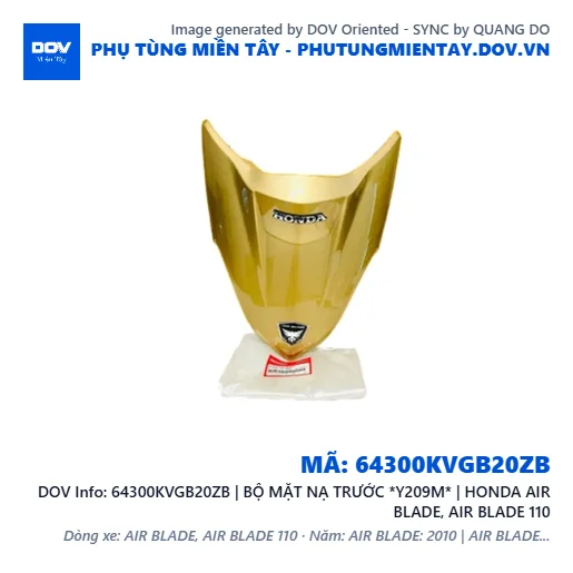 64300KVGB20ZB | BỘ MẶT NẠ TRƯỚC *Y209M* | HONDA AIR BLADE, AIR BLADE 110 — 64300KVGB20ZB
