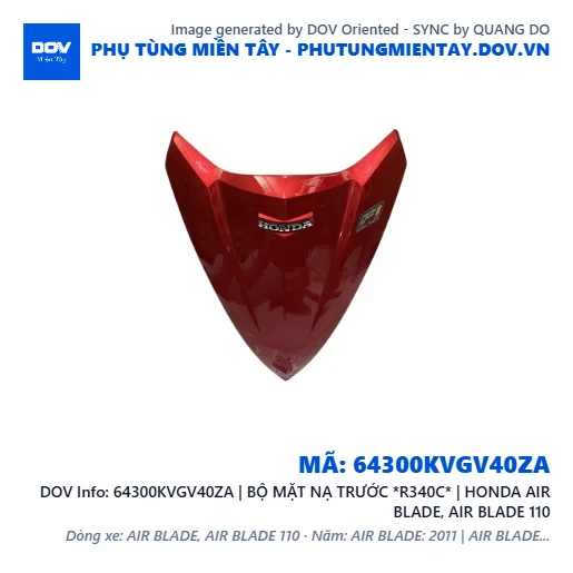 64300KVGV40ZA | BỘ MẶT NẠ TRƯỚC *R340C* | HONDA AIR BLADE, AIR BLADE 110 — 64300KVGV40ZA
