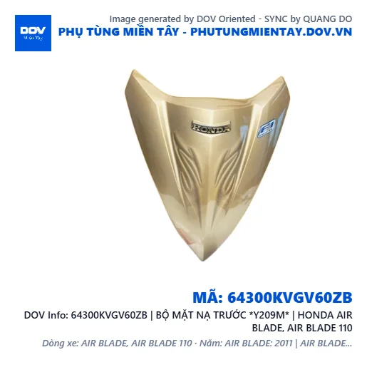 64300KVGV60ZB | BỘ MẶT NẠ TRƯỚC *Y209M* | HONDA AIR BLADE, AIR BLADE 110 — 64300KVGV60ZB