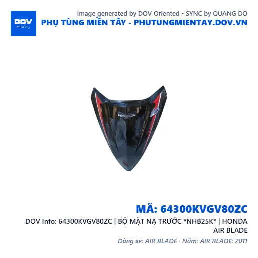 64300KVGV80ZC | BỘ MẶT NẠ TRƯỚC *NHB25K* | HONDA AIR BLADE — 64300KVGV80ZC