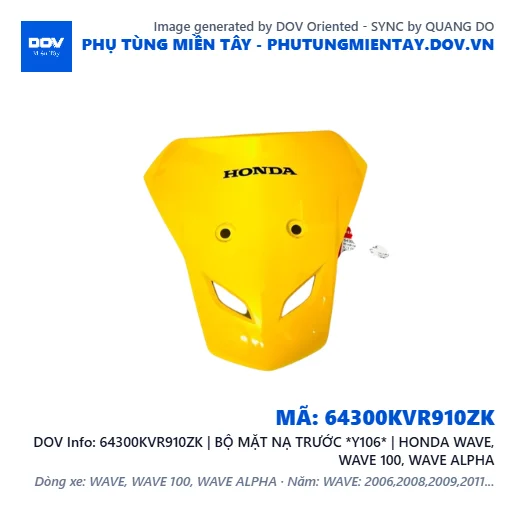 64300KVR910ZK | BỘ MẶT NẠ TRƯỚC *Y106* | HONDA WAVE, WAVE 100, WAVE ALPHA — 64300KVR910ZK