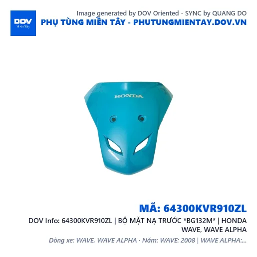 64300KVR910ZL | BỘ MẶT NẠ TRƯỚC *BG132M* | HONDA WAVE, WAVE ALPHA — 64300KVR910ZL