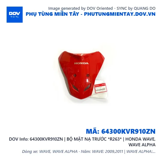 64300KVR910ZN | BỘ MẶT NẠ TRƯỚC *R263* | HONDA WAVE, WAVE ALPHA — 64300KVR910ZN