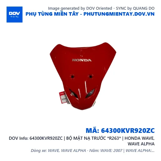 64300KVR920ZC | BỘ MẶT NẠ TRƯỚC *R263* | HONDA WAVE, WAVE ALPHA — 64300KVR920ZC