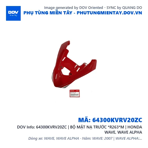 64300KVRV20ZC | BỘ MẶT NẠ TRƯỚC *R263*M | HONDA WAVE, WAVE ALPHA — 64300KVRV20ZC