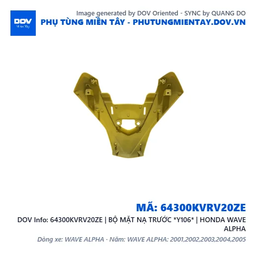 64300KVRV20ZE | BỘ MẶT NẠ TRƯỚC *Y106* | HONDA WAVE ALPHA — 64300KVRV20ZE