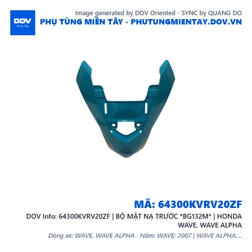 64300KVRV20ZF | BỘ MẶT NẠ TRƯỚC *BG132M* | HONDA WAVE, WAVE ALPHA — 64300KVRV20ZF