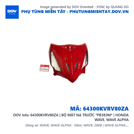 64300KVRV80ZA | BỘ MẶT NẠ TRƯỚC *PB383M* | HONDA WAVE, WAVE ALPHA — 64300KVRV80ZA