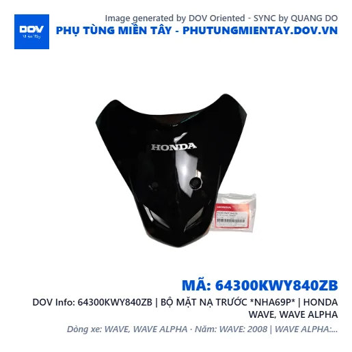 64300KWY840ZB | BỘ MẶT NẠ TRƯỚC *NHA69P* | HONDA WAVE, WAVE ALPHA — 64300KWY840ZB