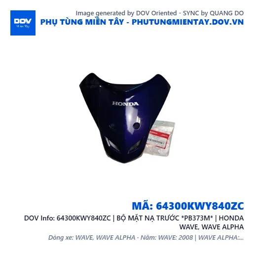 64300KWY840ZC | BỘ MẶT NẠ TRƯỚC *PB373M* | HONDA WAVE, WAVE ALPHA — 64300KWY840ZC