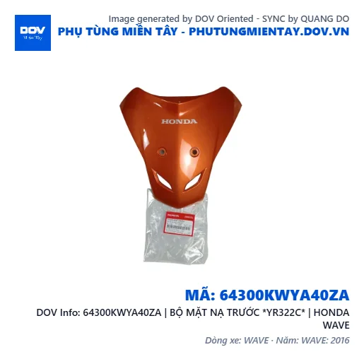 64300KWYA40ZA | BỘ MẶT NẠ TRƯỚC *YR322C* | HONDA WAVE — 64300KWYA40ZA