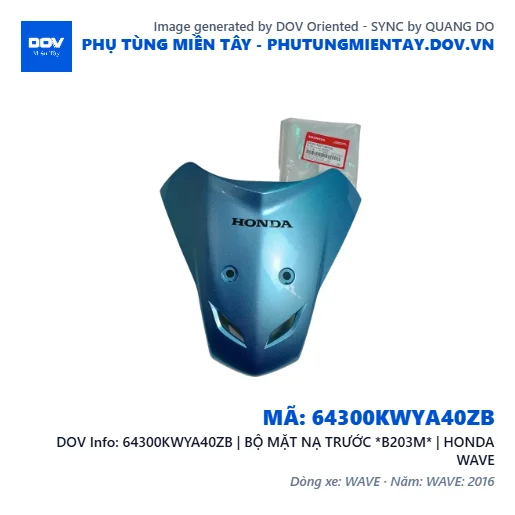 64300KWYA40ZB | BỘ MẶT NẠ TRƯỚC *B203M* | HONDA WAVE — 64300KWYA40ZB