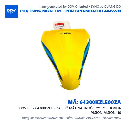 64300KZLE00ZA | BỘ MẶT NẠ TRƯỚC *Y192* | HONDA VISION, VISION 110 — 64300KZLE00ZA