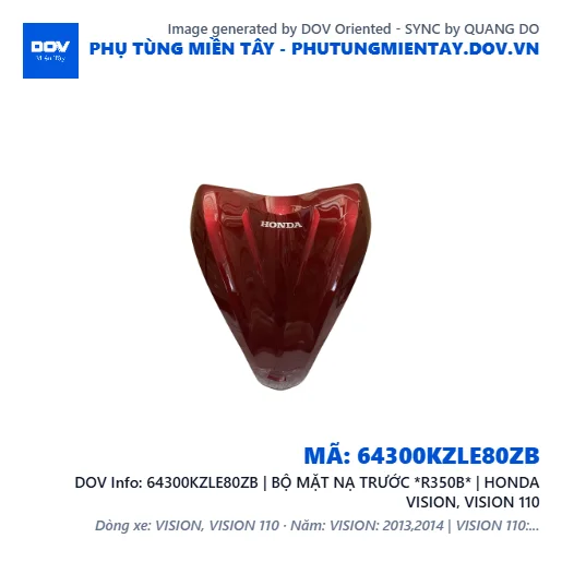 64300KZLE80ZB | BỘ MẶT NẠ TRƯỚC *R350B* | HONDA VISION, VISION 110 — 64300KZLE80ZB