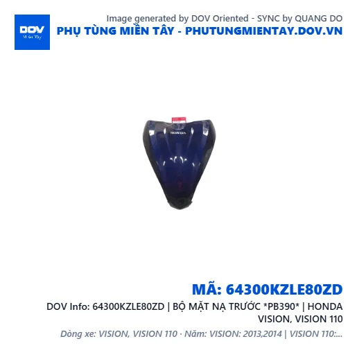 64300KZLE80ZD | BỘ MẶT NẠ TRƯỚC *PB390* | HONDA VISION, VISION 110 — 64300KZLE80ZD