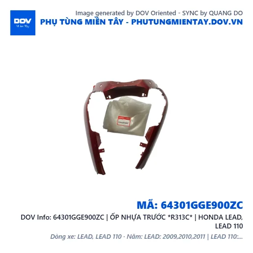 64301GGE900ZC | ỐP NHỰA TRƯỚC *R313C* | HONDA LEAD, LEAD 110 — 64301GGE900ZC