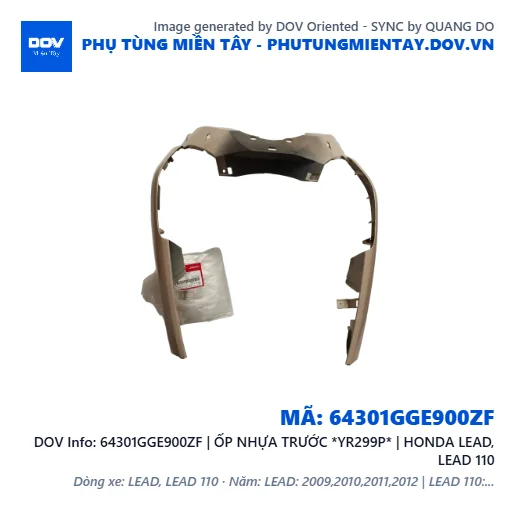 64301GGE900ZF | ỐP NHỰA TRƯỚC *YR299P* | HONDA LEAD, LEAD 110 — 64301GGE900ZF