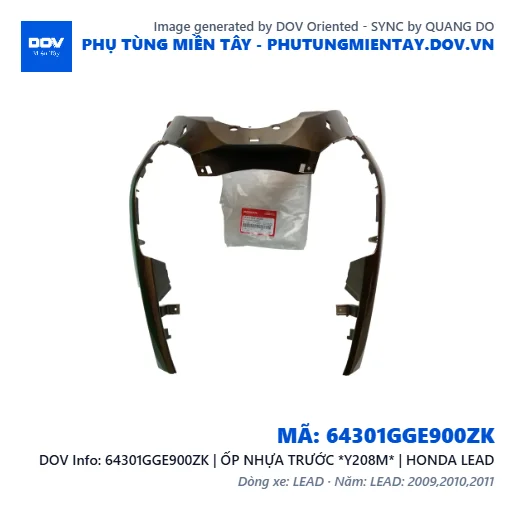 64301GGE900ZK | ỐP NHỰA TRƯỚC *Y208M* | HONDA LEAD — 64301GGE900ZK