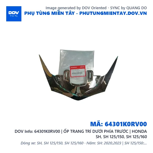 64301K0RV00 | ỐP TRANG TRÍ DƯỚI PHÍA TRƯỚC | HONDA SH, SH 125/150, SH 125/160 — 64301K0RV00